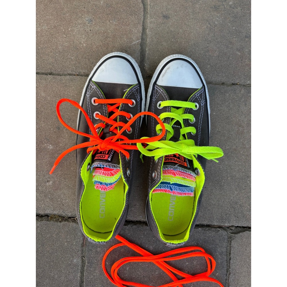 Converse Chuck Taylor All Star Triple Tongue Neon Grey Sneakers 140074F Womens 8 - Picture 11 of 12